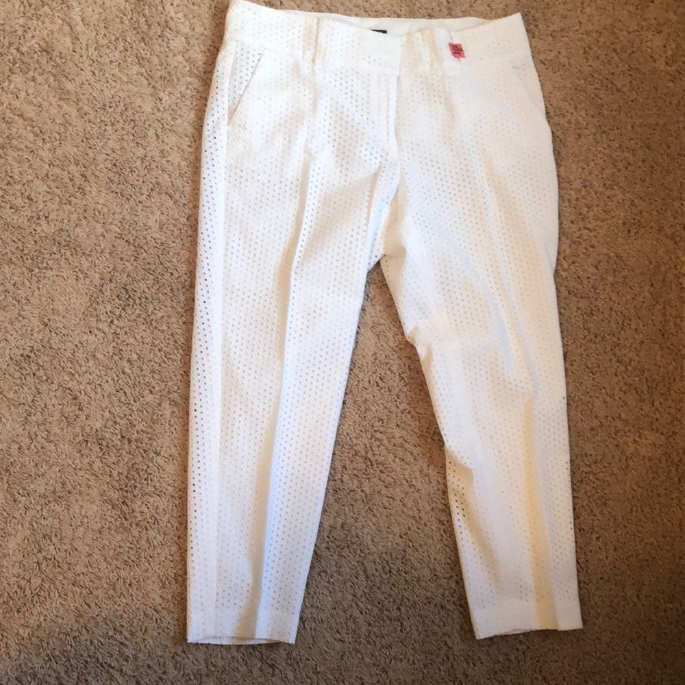 Ann Taylor white eyelet pants